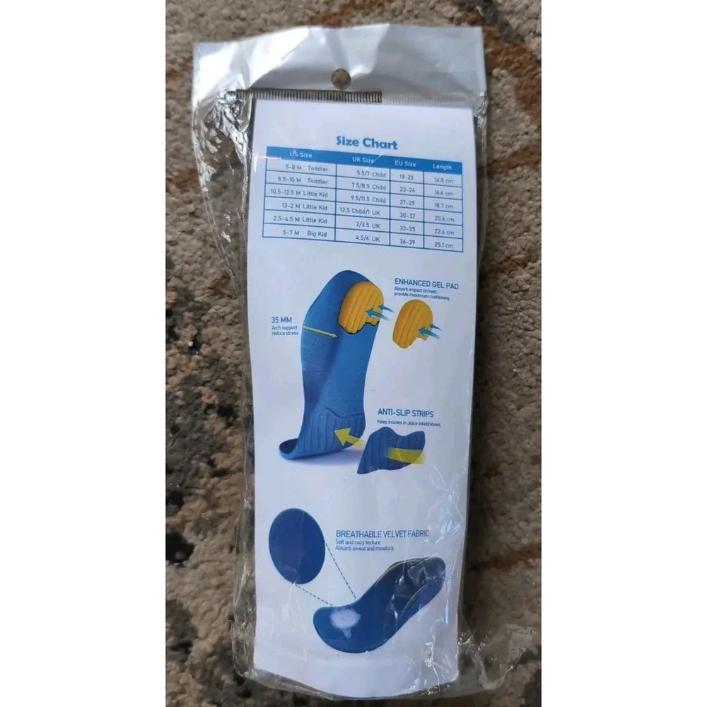 Kids Arch Support Shoe Insoles Plantar Fasciitis Orthotic Support Pain‎ Relief